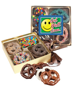 Get Well Chocolate Covered 16pc Pretzel Gift Box