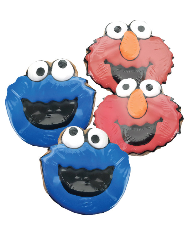 Elmo & Cookie Monster Sugar Iced Butter Cookies
