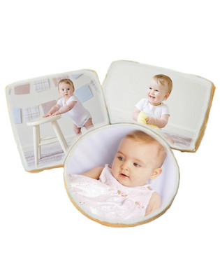 Baby Girl Photo Sugar Iced Butter Cookies