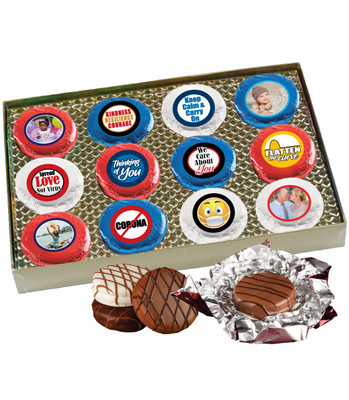 Connecting Friends 12pc Chocolate Oreo Photo Cookie Box