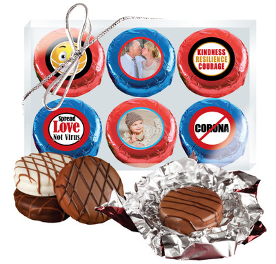 Connecting Friends 6pc Chocolate Oreo Photo Cookie Box