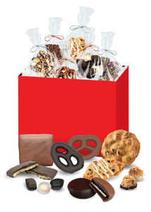 Business Gifts Basket Box of Gourmet Treats - Red