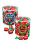 Christmas Strawberry Soft-filled Hard Candy - Wide Clear Cylinder
