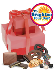 Brighten Your Day 2 Tier Gift of Treats - Red