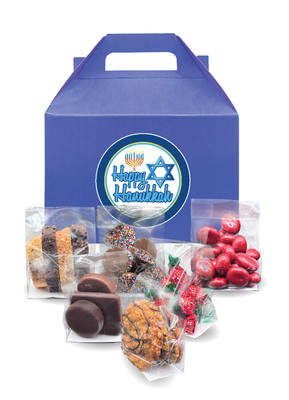 Hanukkah Gable Box of Treats - Large Blue