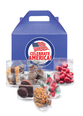 Celebrate America Gable Box of Treats - Medium Blue