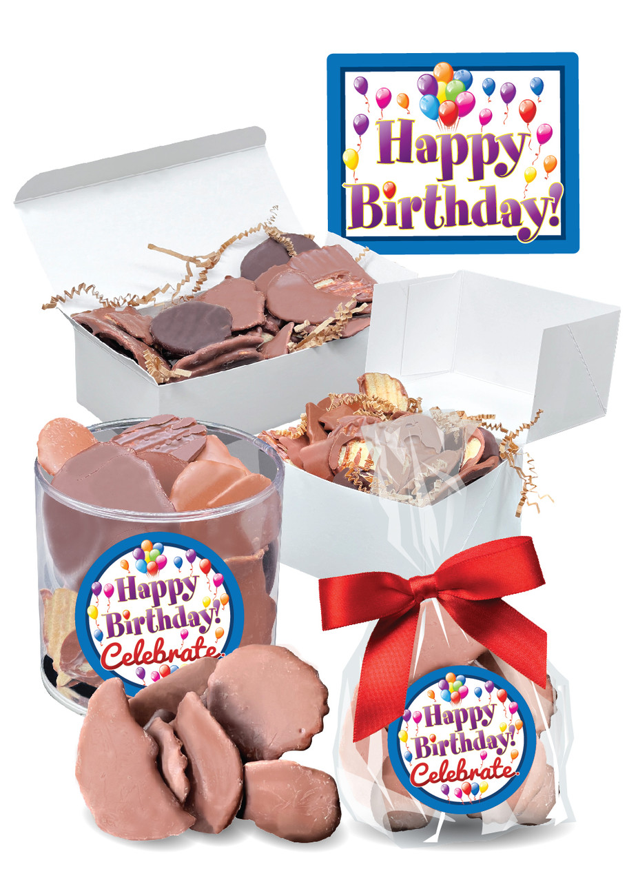 Happy Birthday Chocolate Dipped Potato Chip Gifts