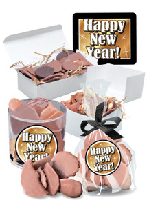 Happy New Year Chocolate Dipped Potato Chips
