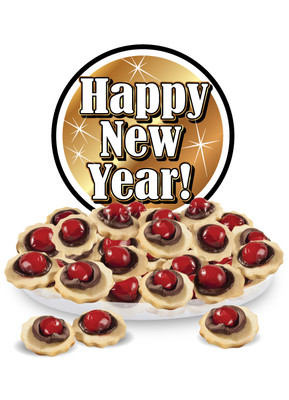 Happy New Year Chocolate Cherry Butter Cookies
