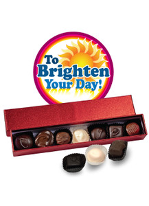 Brighten Your Day Chocolate Candy Red Sparkle Box