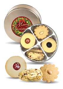 Christmas Premium Butter Cookie Tin - Linzer, Marzipan, Almond