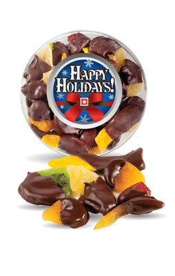 Happy Holiday Chocolate Dipped Dried Fruit