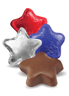 Solid Milk Chocolate Red/Blue/Silver Stars