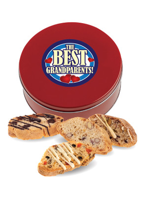 Grandparents Biscotti Gifts - Red Tin