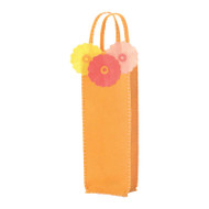 Orange Flowered Wine Bag