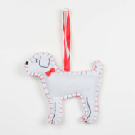 White Puppy Ornament