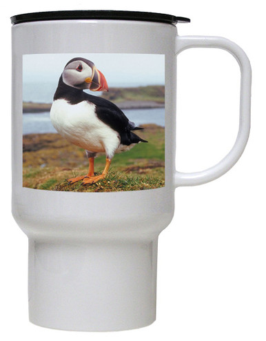 Atlantic Puffin Polymer Plastic Travel Mug