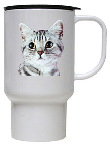 American Shorthair Cat Polymer Plastic Travel Mug