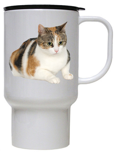 Calico Cat Polymer Plastic Travel Mug