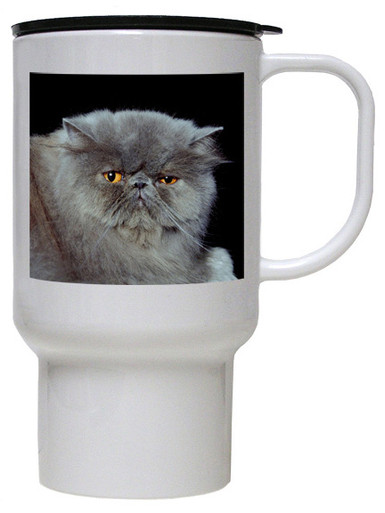 Persian Cat Polymer Plastic Travel Mug