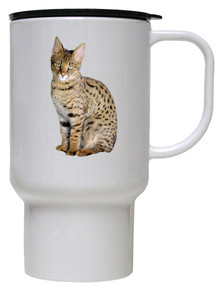 Savannah Cat Polymer Plastic Travel Mug