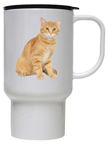 Tabby Cat Polymer Plastic Travel Mug