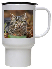 Tabby Cat Polymer Plastic Travel Mug