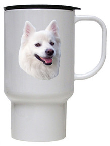 American Eskimo Dog Polymer Plastic Travel Mug
