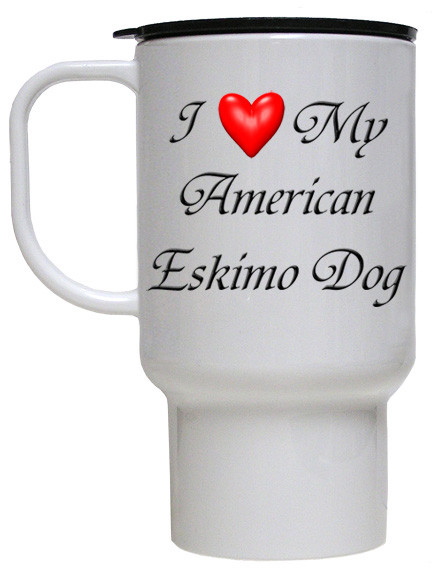 American Eskimo Dog Polymer Plastic Travel Mug