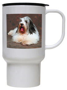 Bearded Collie Polymer Plastic Travel Mug