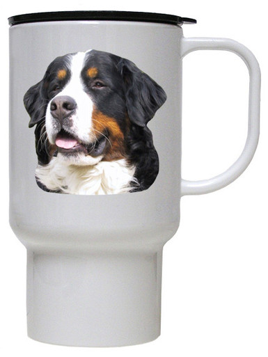 Bernese Mountain Dog Polymer Plastic Travel Mug