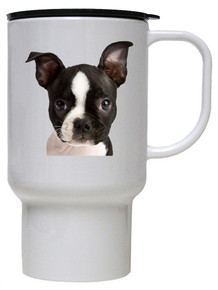 Boston Terrier Polymer Plastic Travel Mug