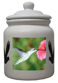 Hummingbird Ceramic Color Cookie Jar