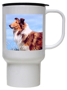 Collie Polymer Plastic Travel Mug