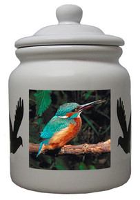 Kingfisher Ceramic Color Cookie Jar