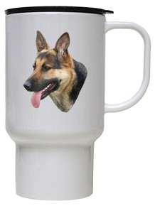 German Shepherd Polymer Plastic Travel Mug