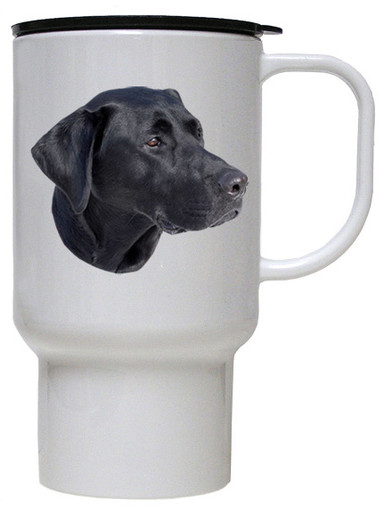 Black Labrador Retriever Polymer Plastic Travel Mug