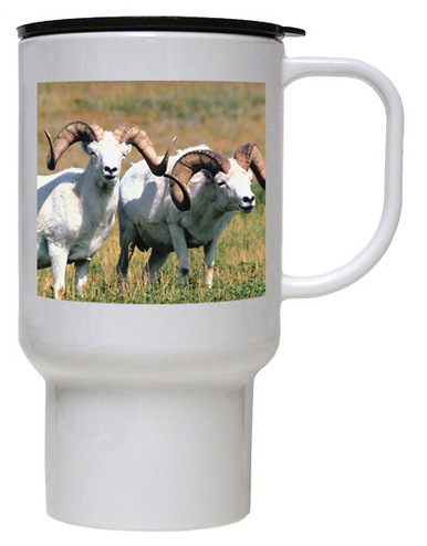 Big Horned Sheep Polymer Plastic Travel Mug