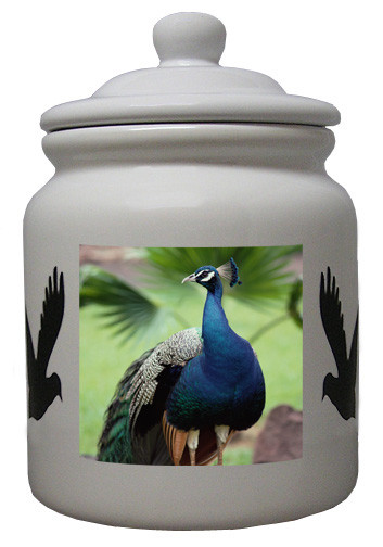 Peacock Ceramic Color Cookie Jar