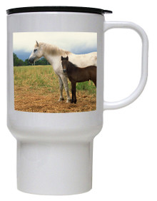 Horse Polymer Plastic Travel Mug