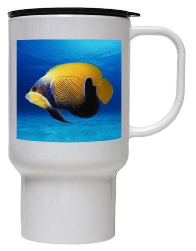 Blue Girdled Angelfish Polymer Plastic Travel Mug