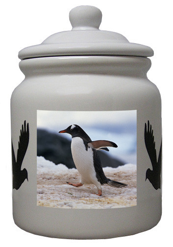Penguin Ceramic Color Cookie Jar
