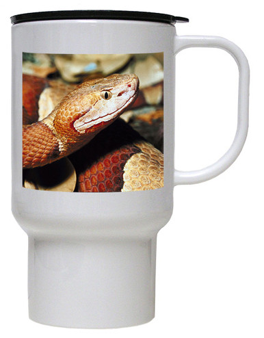 Copperhead Snake Polymer Plastic Travel Mug