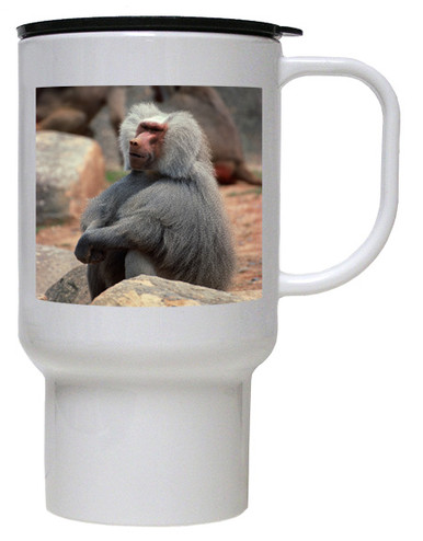 Baboon Polymer Plastic Travel Mug