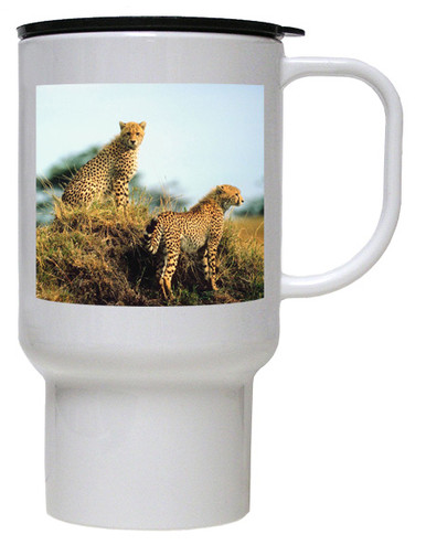 Cheetah Polymer Plastic Travel Mug