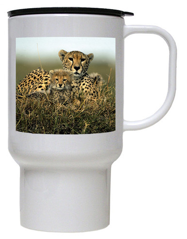 Cheetah Polymer Plastic Travel Mug