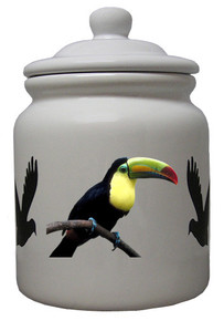 Toucan Ceramic Color Cookie Jar