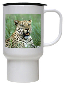 Leopard Polymer Plastic Travel Mug