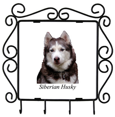 Siberian Husky Metal Key Holder