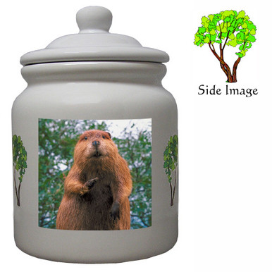 Beaver Ceramic Color Cookie Jar